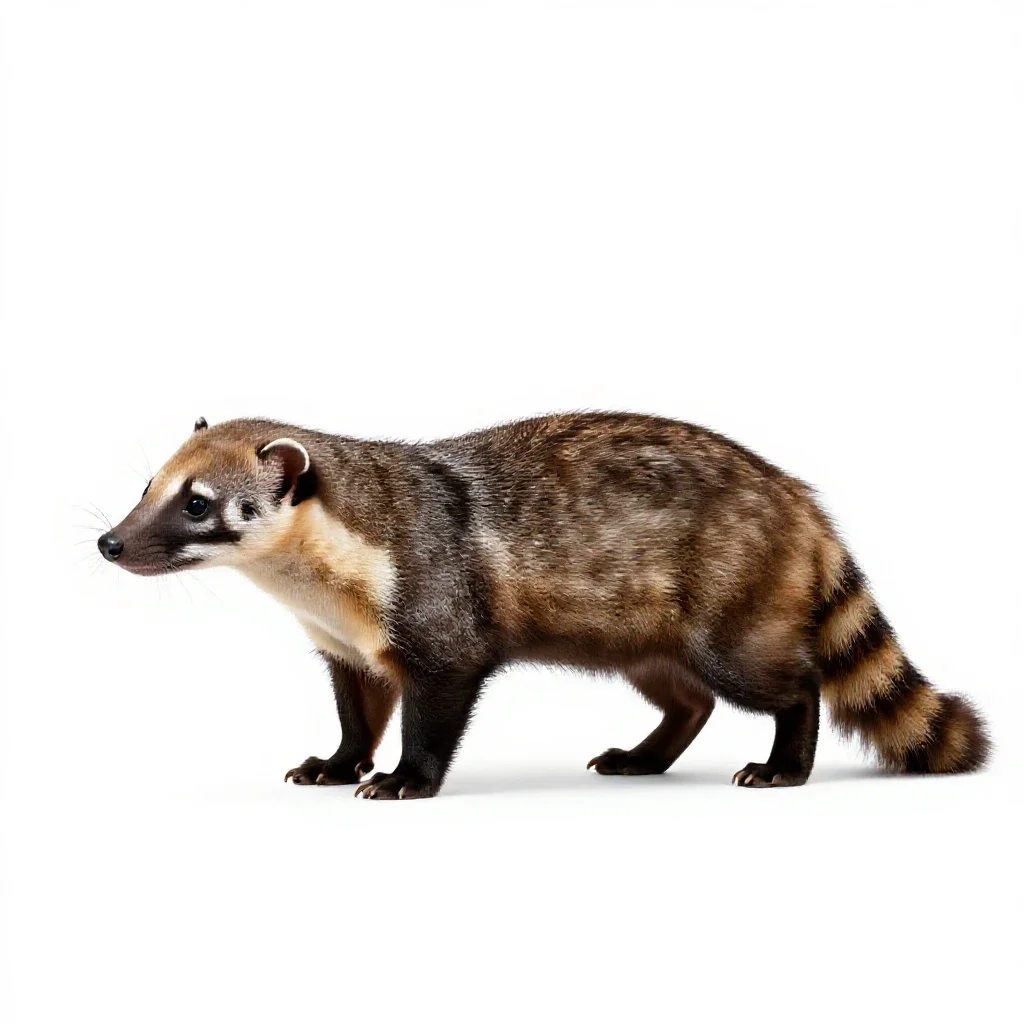 Small civet isolated on a white background
