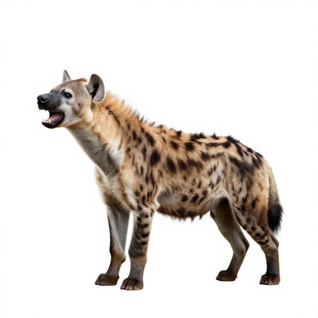 Spotted hyena isolated on a white background