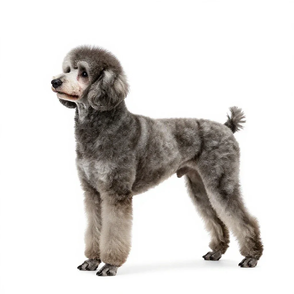 Standard poodle isolated on a white background