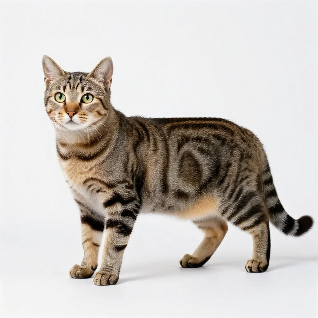 Tabby isolated on a white background