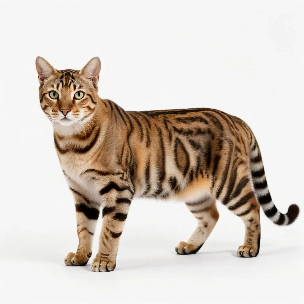 Tiger cat isolated on a white background