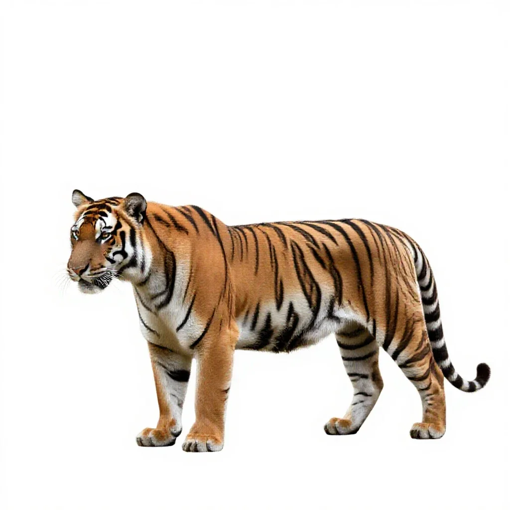 Tigress isolated on a white background