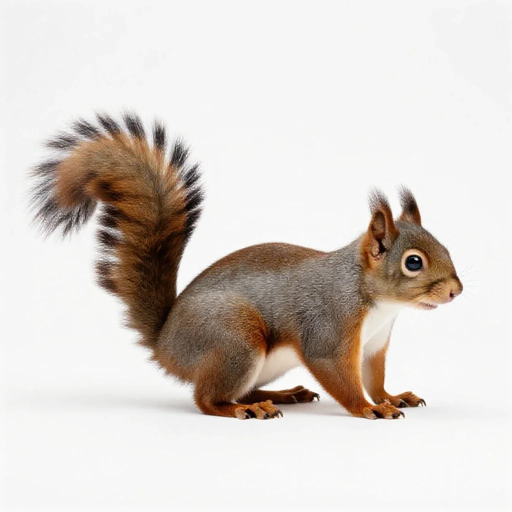 Tree squirrel isolated on a white background
