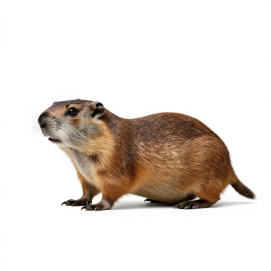 Valley pocket gopher isolated on a white background