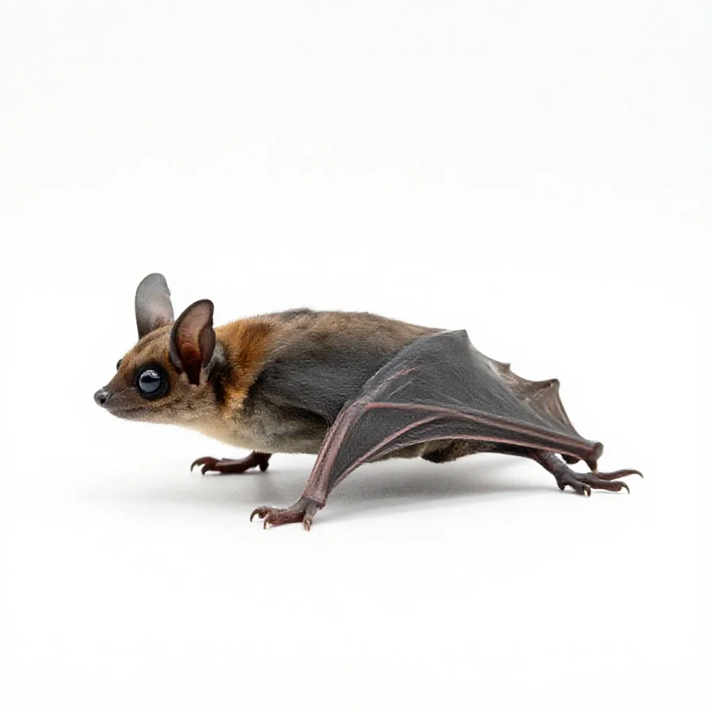 Vespertilian bat isolated on a white background