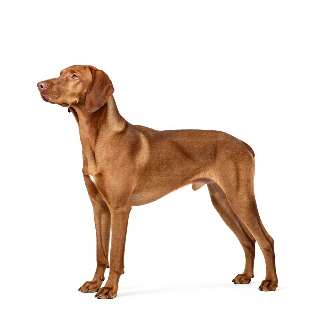 Vizsla isolated on a white background
