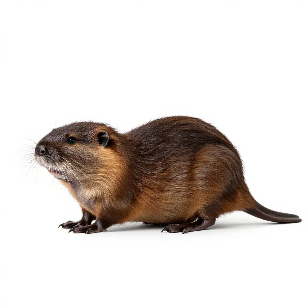 Water vole isolated on a white background