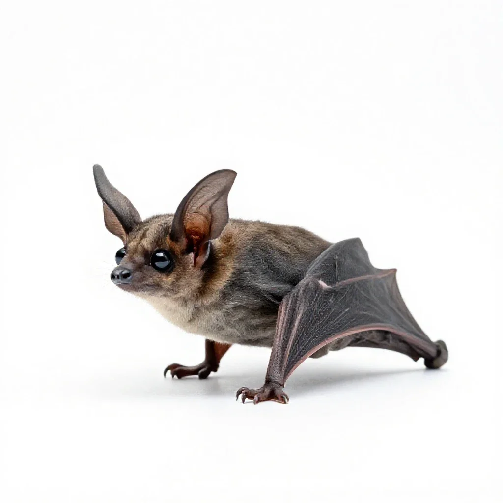 Western big-eared bat isolated on a white background