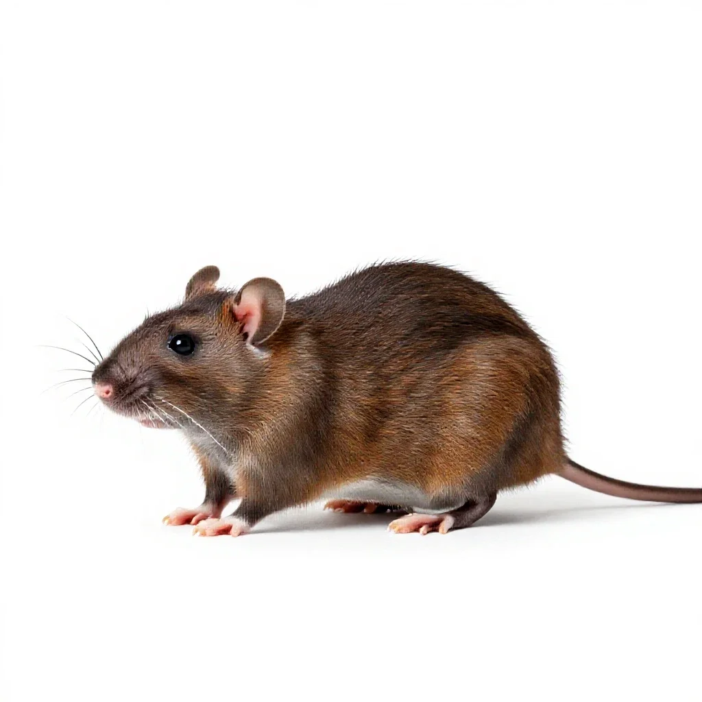 Wharf rat isolated on a white background