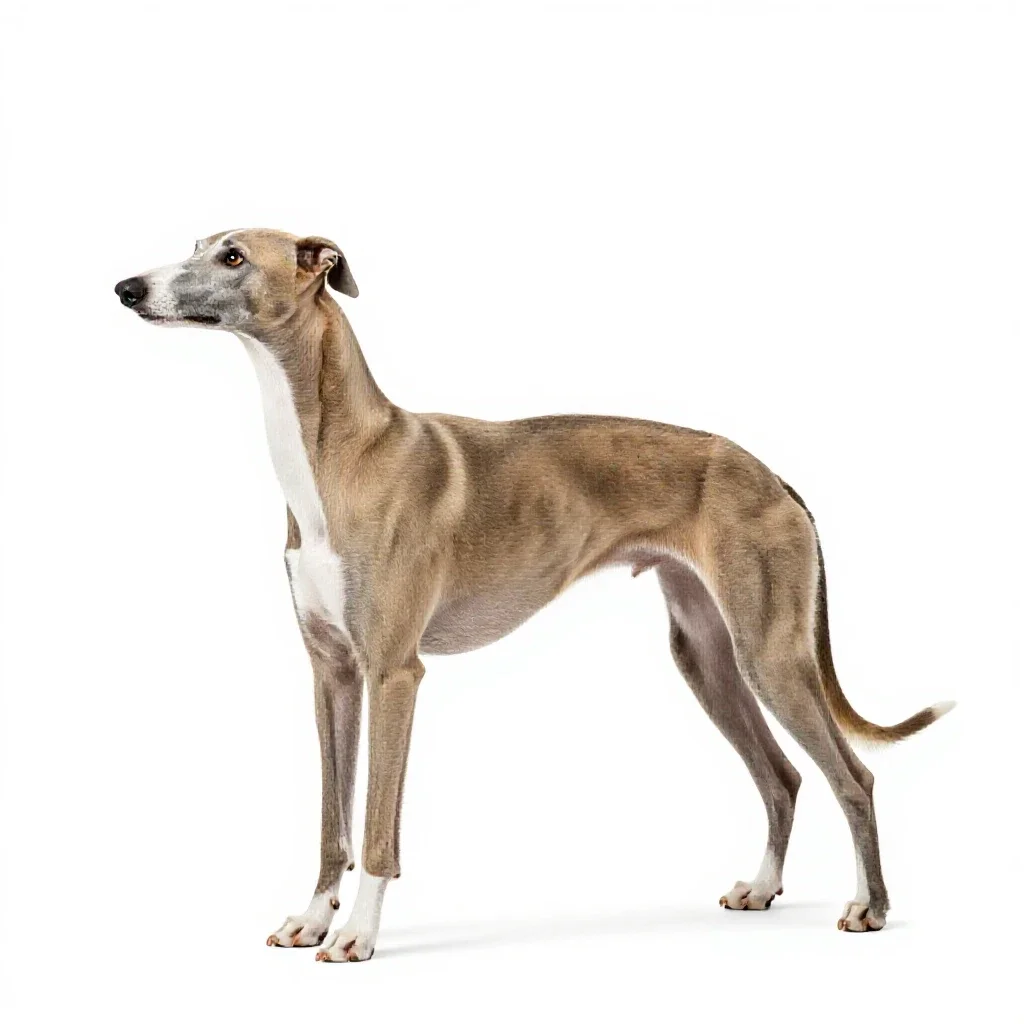 Whippet isolated on a white background