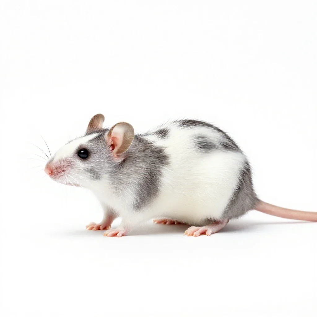White-footed mouse isolated on a white background