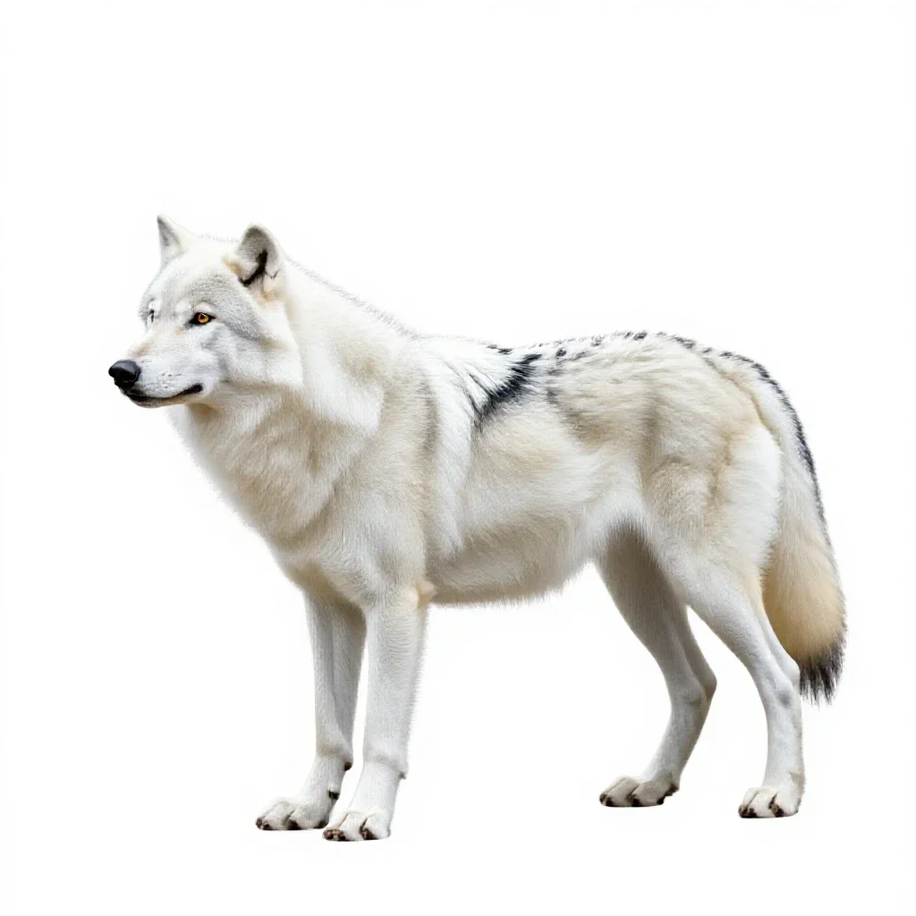 White wolf isolated on a white background