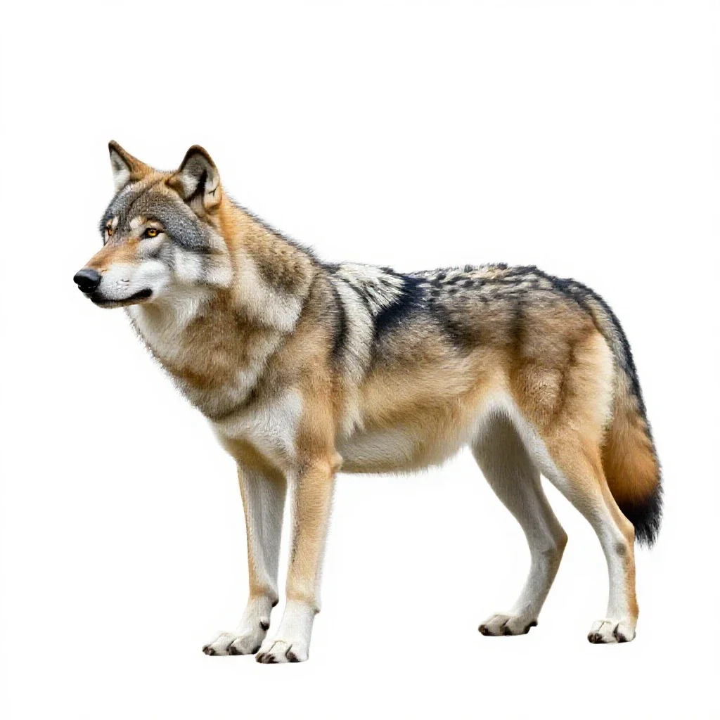 Wolf isolated on a white background