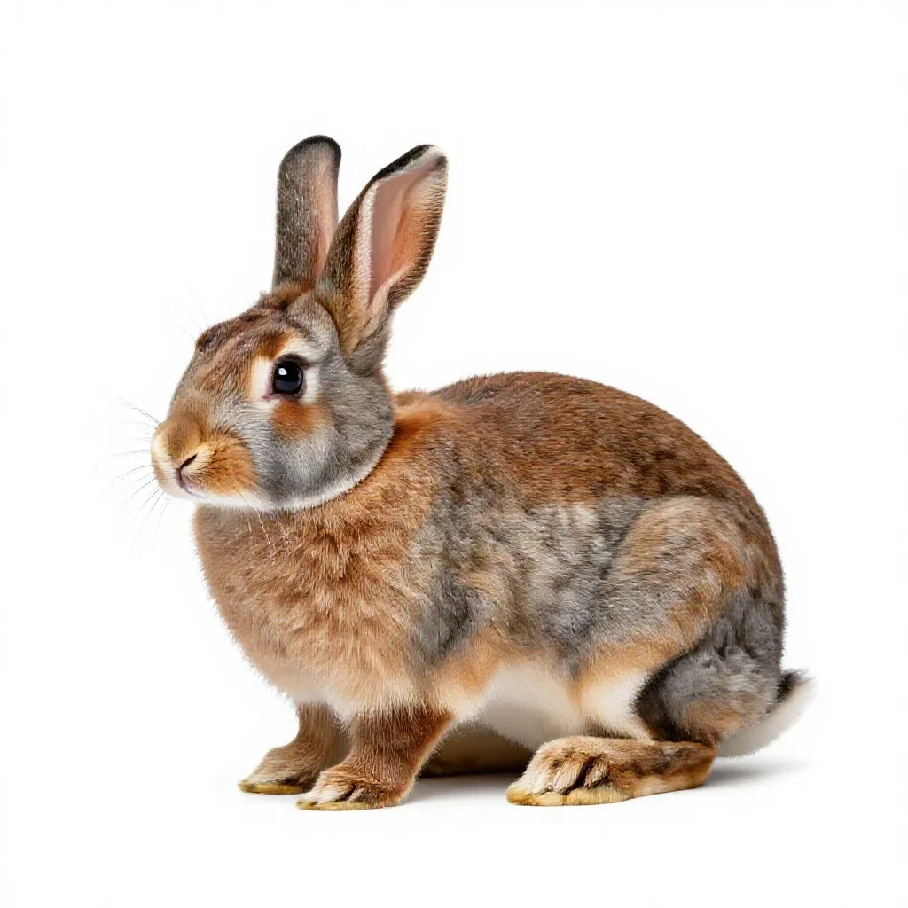 Wood rabbit isolated on a white background