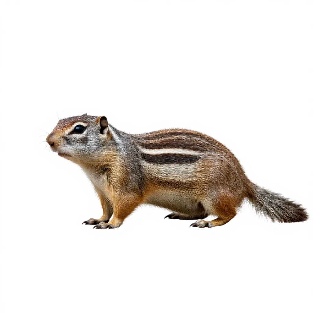 Antelope squirrel isolated on a white background