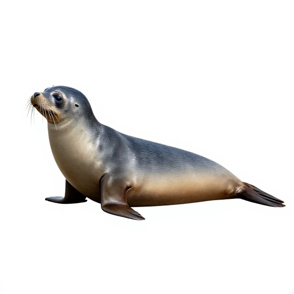 Eared seal isolated on a white background