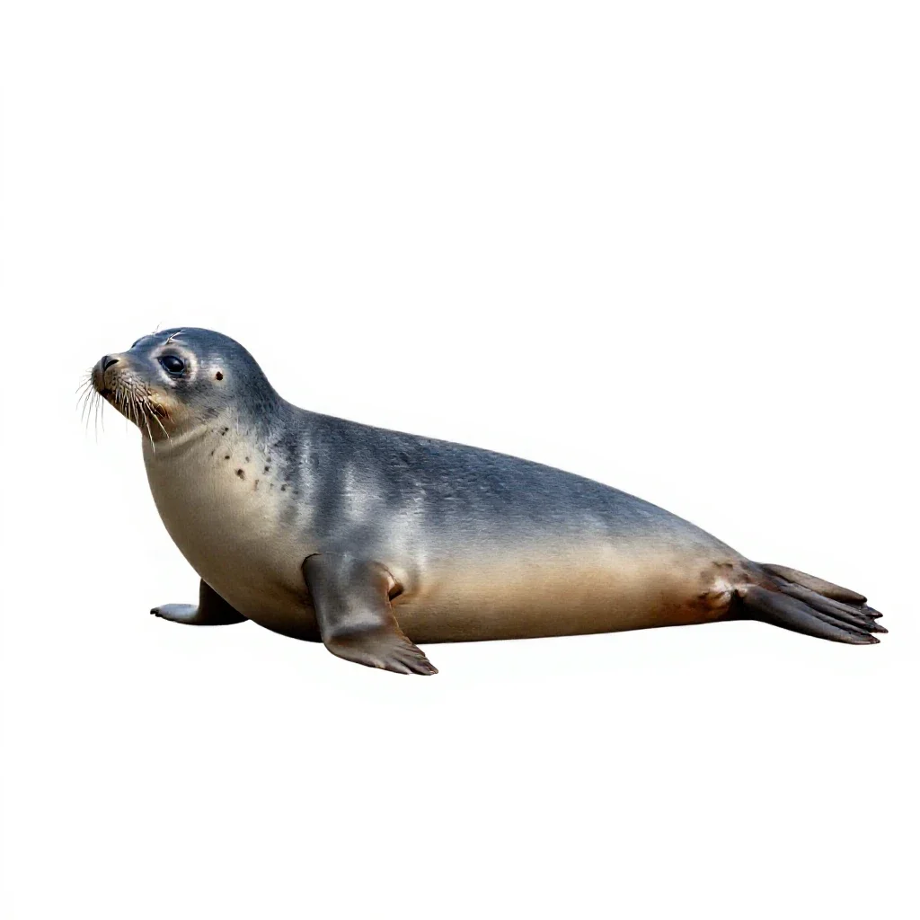 Earless seal isolated on a white background