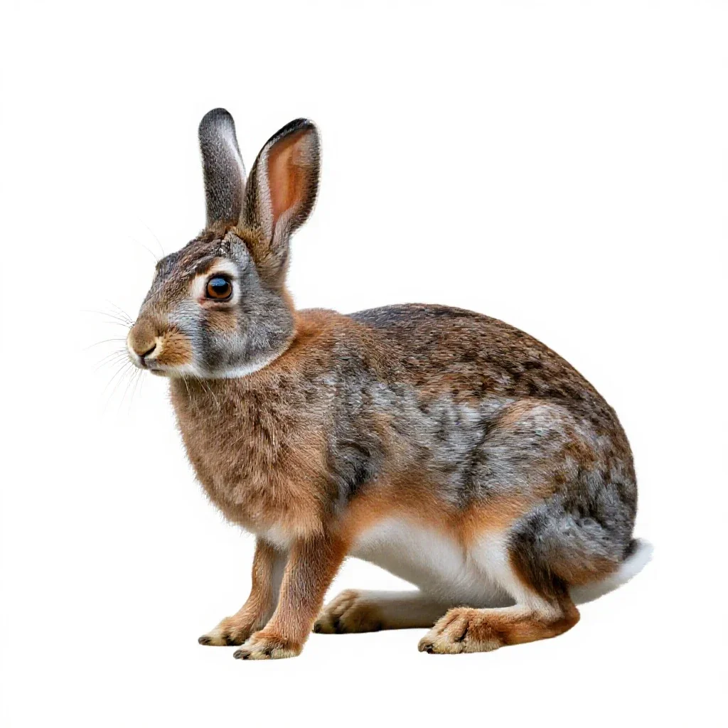 Eastern cottontail isolated on a white background