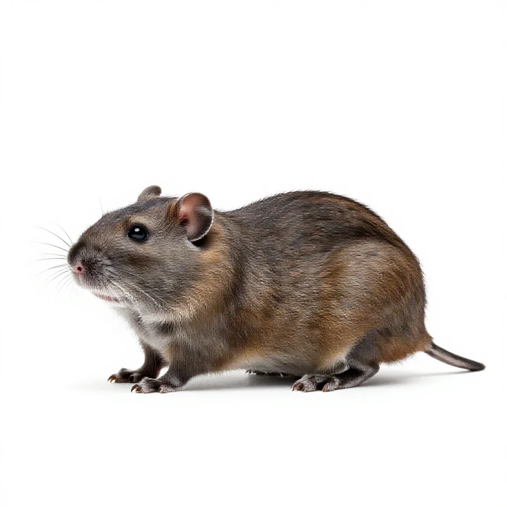 Eastern woodrat isolated on a white background