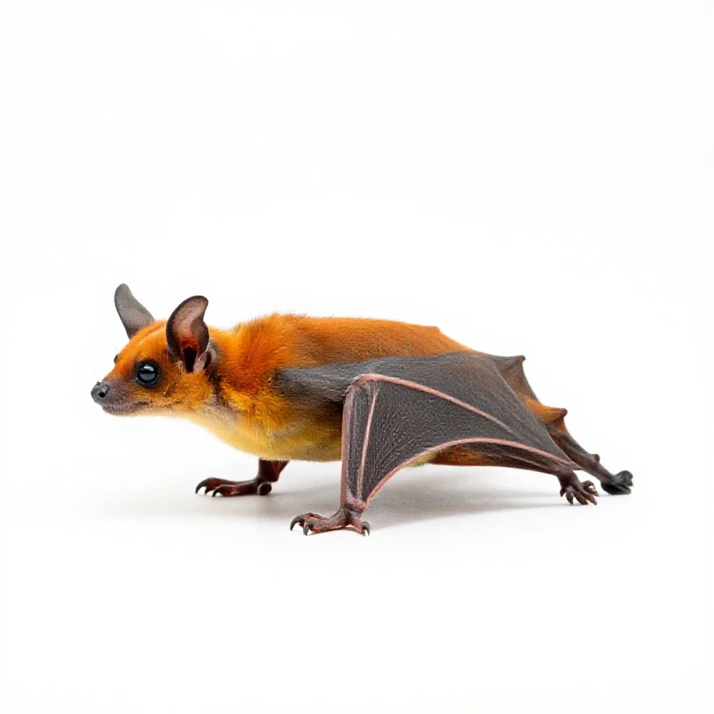 Orange bat isolated on a white background
