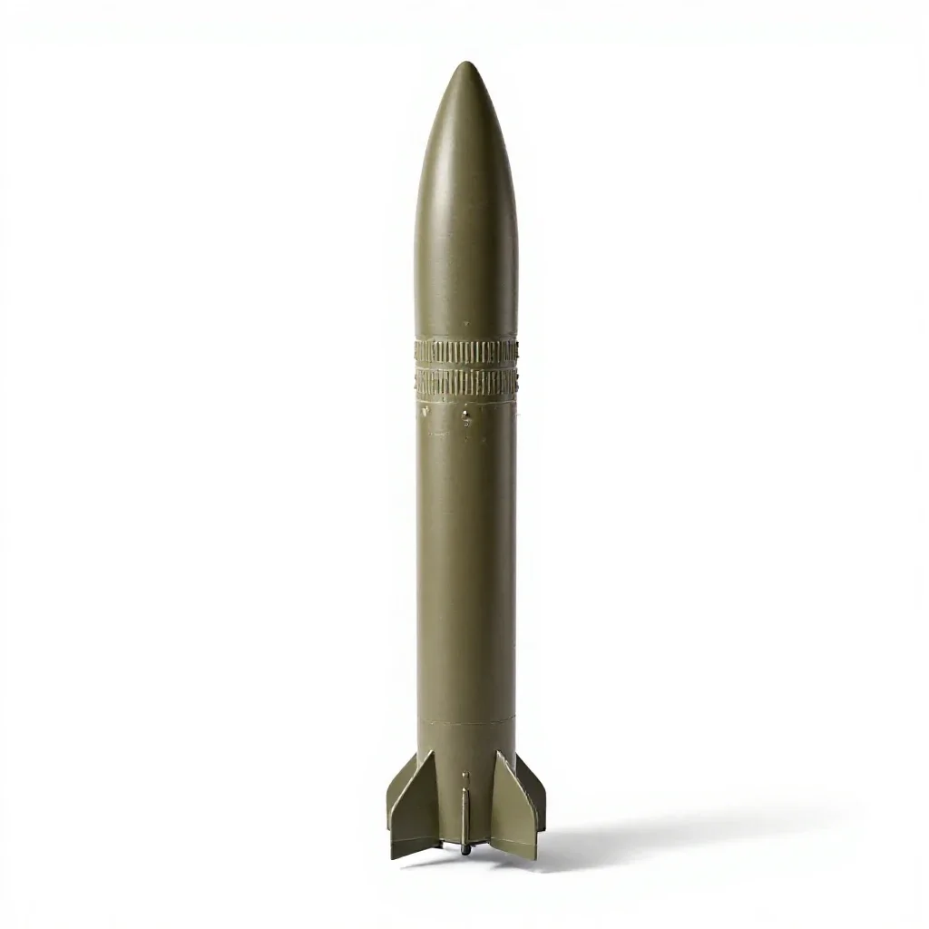 Ballistic missile isolated on a white background