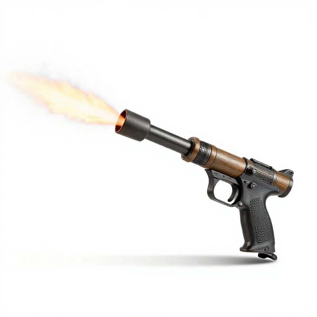 Flamethrower isolated on a white background