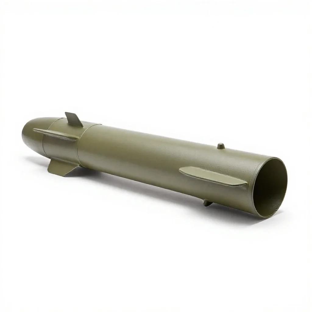 Heat-seeking missile isolated on a white background