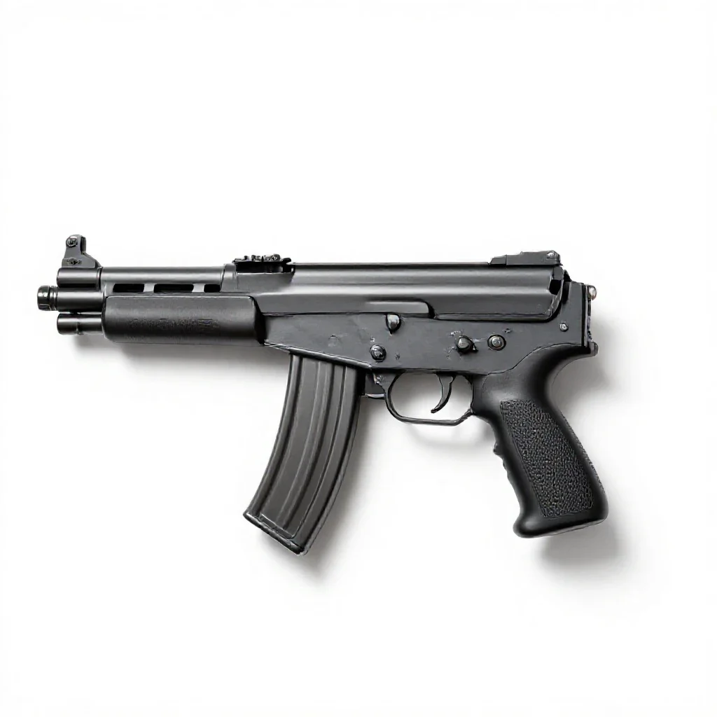 Semiautomatic firearm isolated on a white background