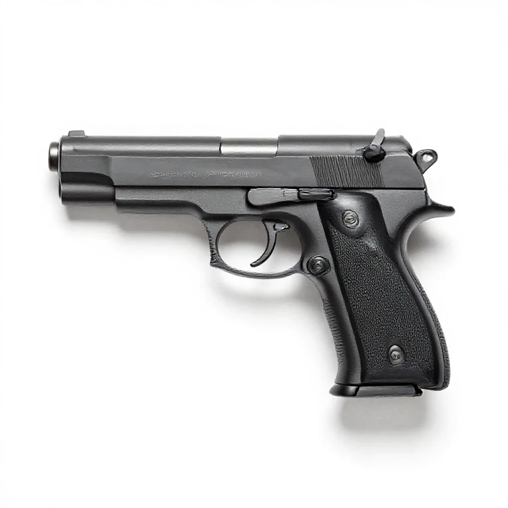Semiautomatic pistol isolated on a white background