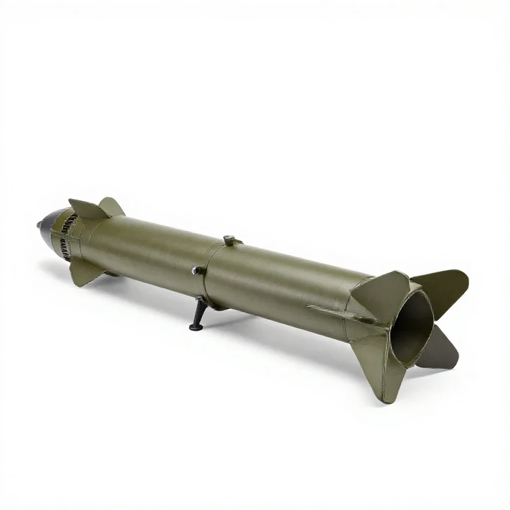 Surface-to-air missile isolated on a white background