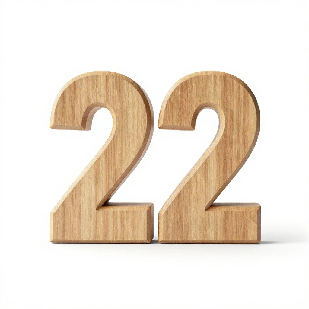 Twenty-two isolated on a white background