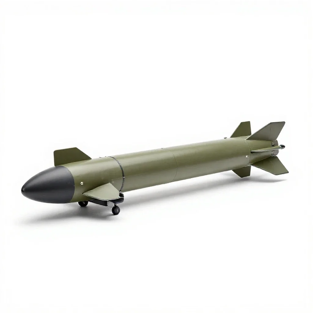 Air-to-air missile isolated on a white background
