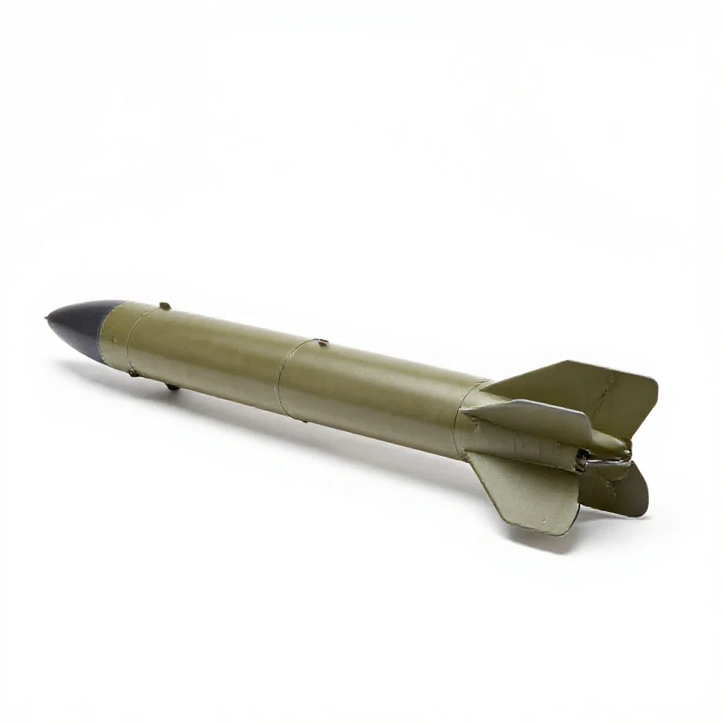 Air-to-ground missile isolated on a white background