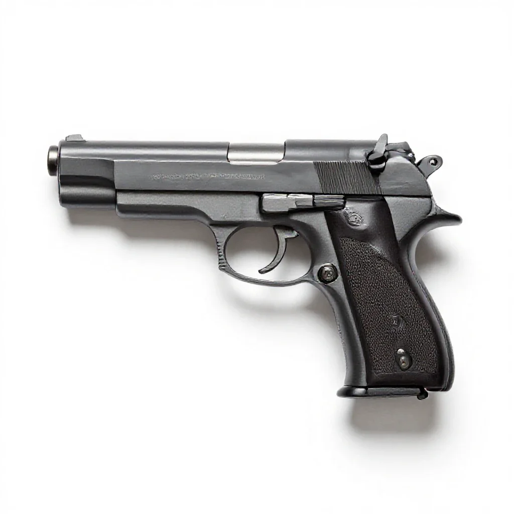 Automatic pistol isolated on a white background