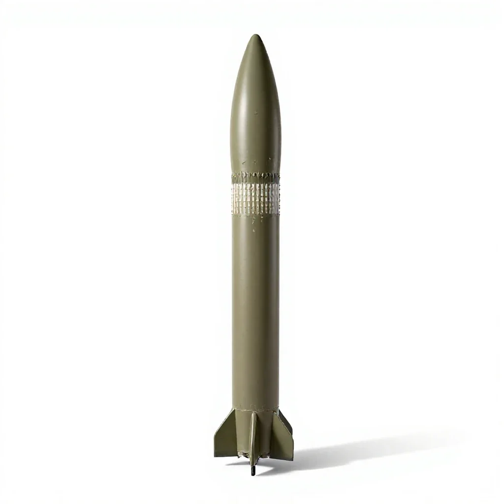 Intercontinental ballistic missile isolated on a white background