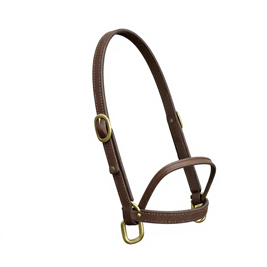 Bridle with brass fittings isolated on a white background