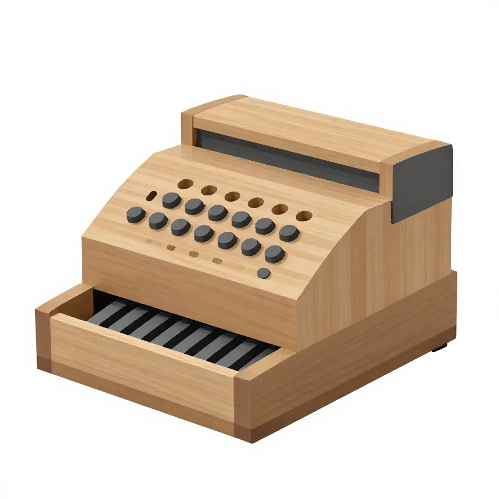 Cash register isolated on a white background