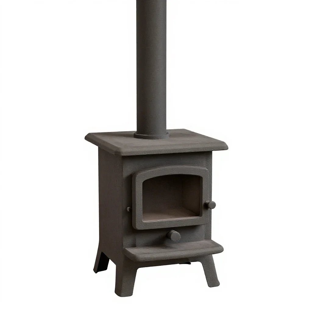 Cast iron stove isolated on a white background