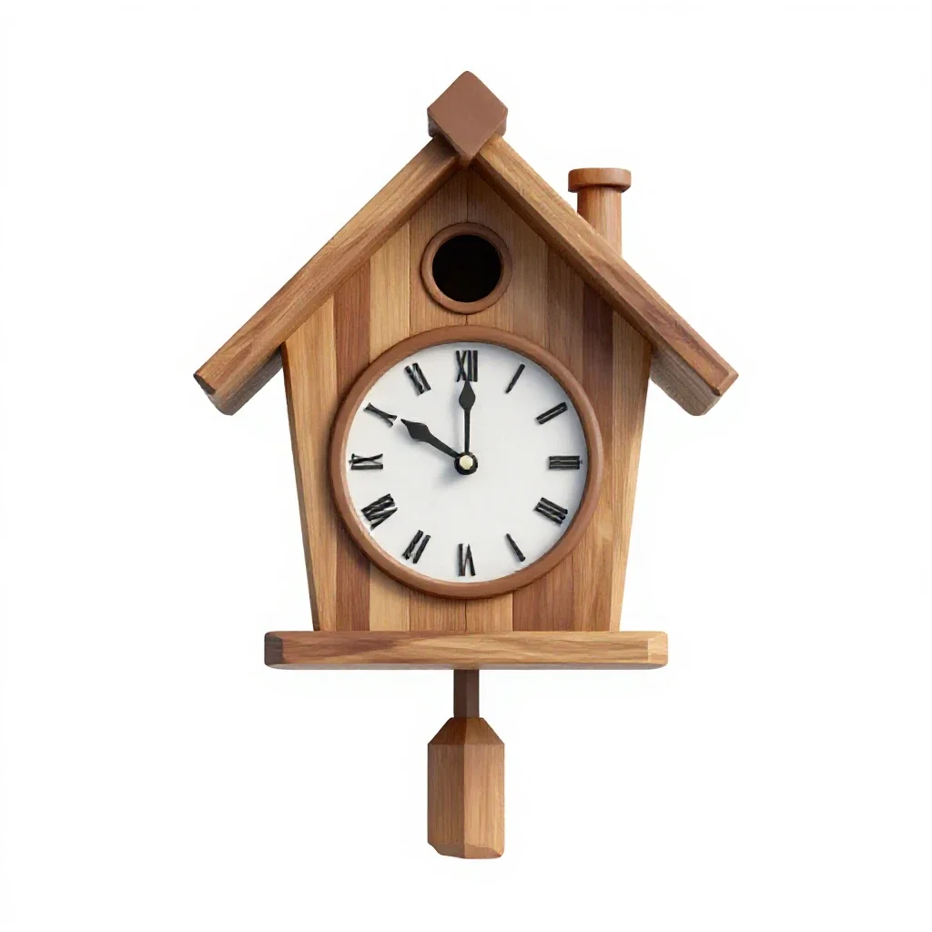 Cuckoo clock isolated on a white background