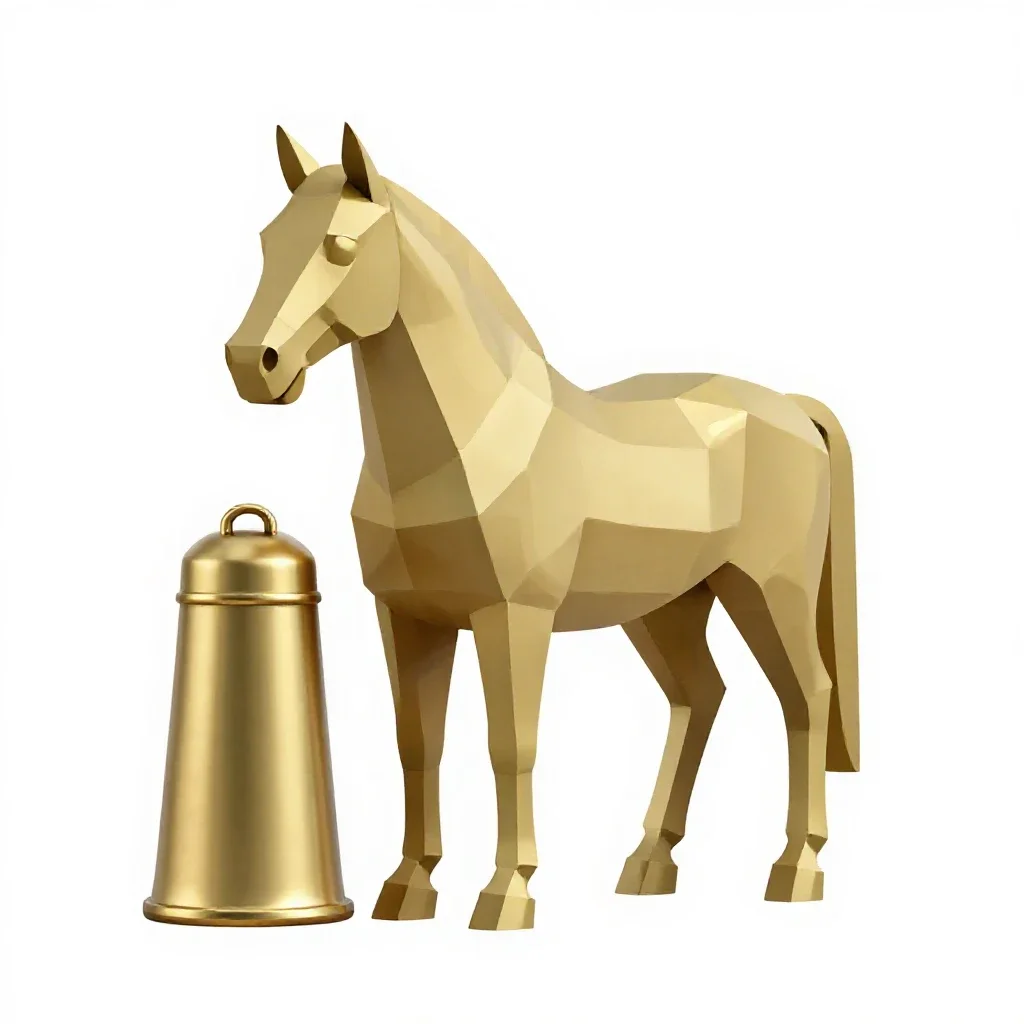 Horse brass set isolated on a white background