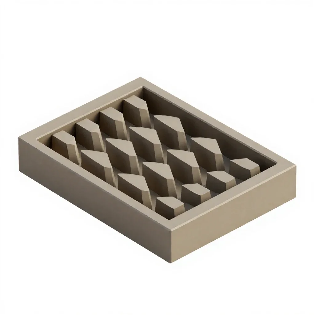 Linotype slug tray isolated on a white background
