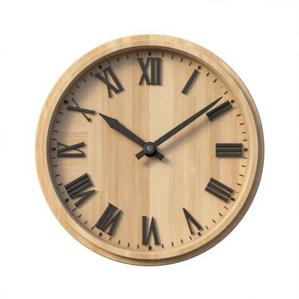 Longcase clock face isolated on a white background