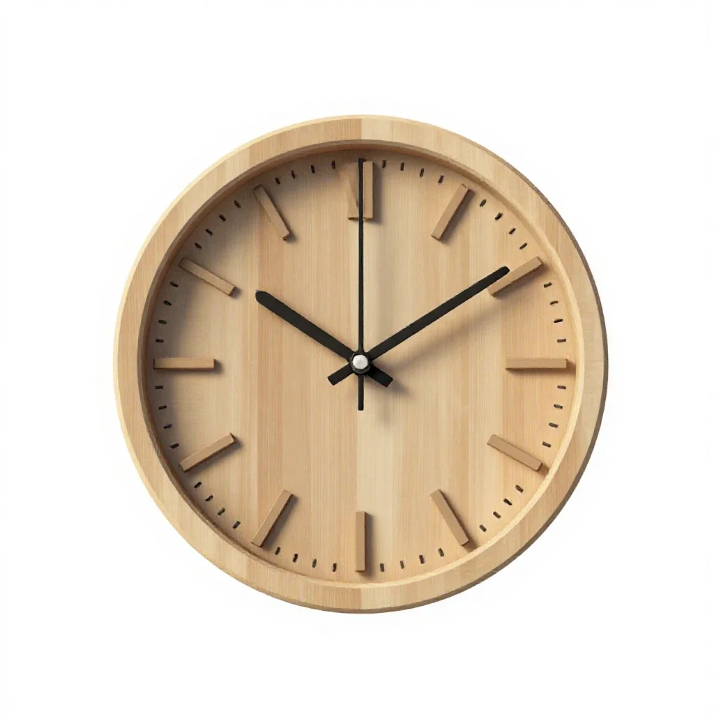 Pendulum wall clock isolated on a white background