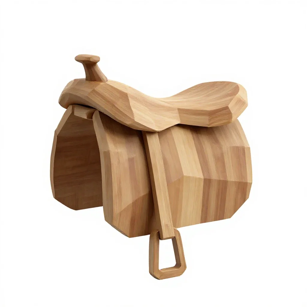 Saddle on a stand isolated on a white background
