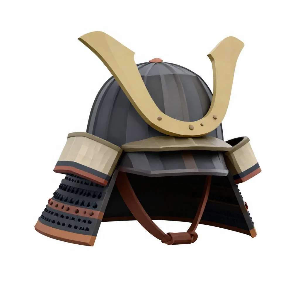 Samurai helmet isolated on a white background