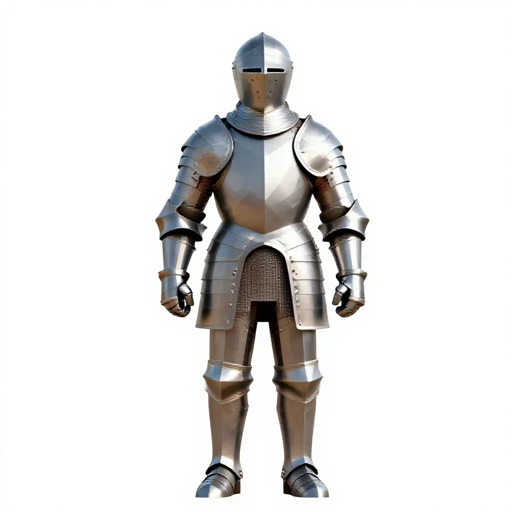 Suit of ceremonial armour isolated on a white background