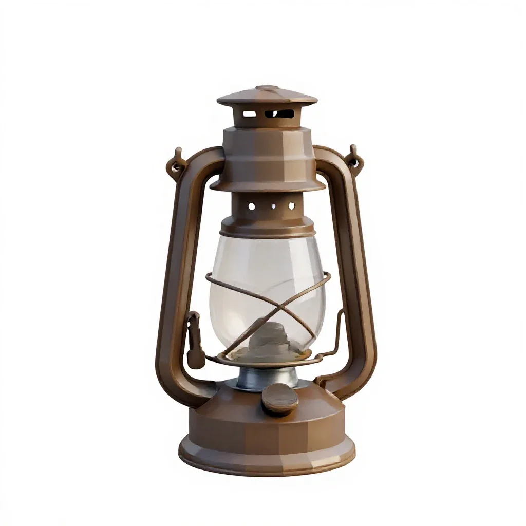 Oil lamp isolated on a white background