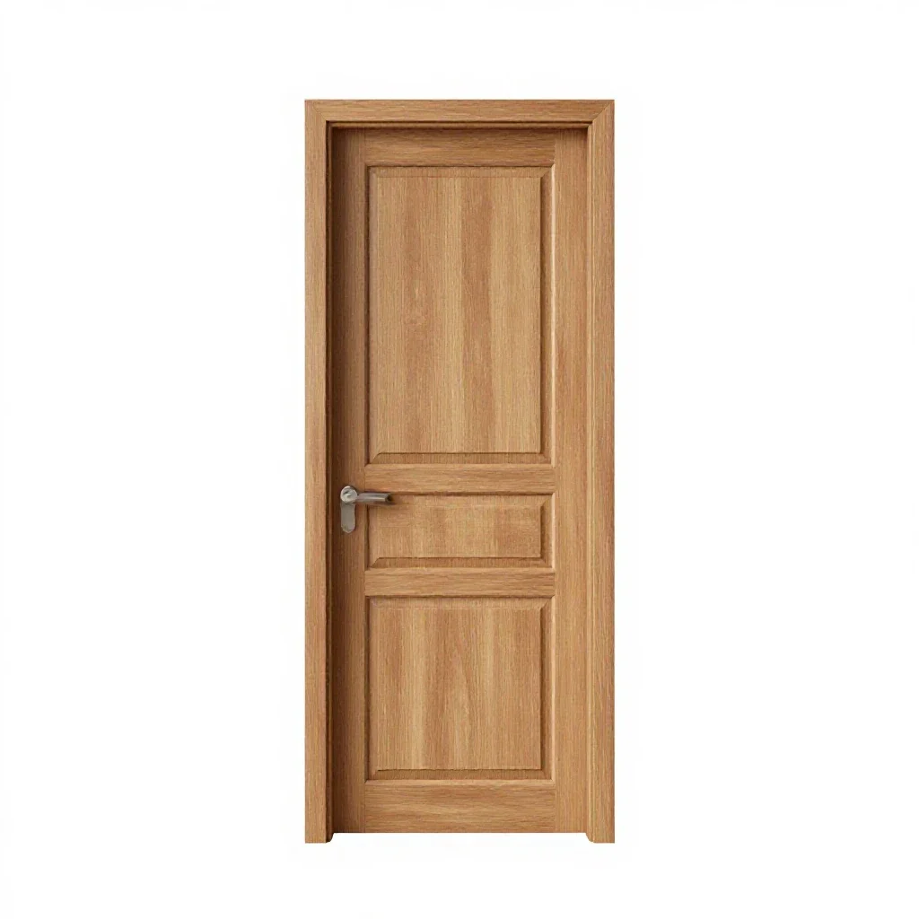 Carved wooden door isolated on a white background