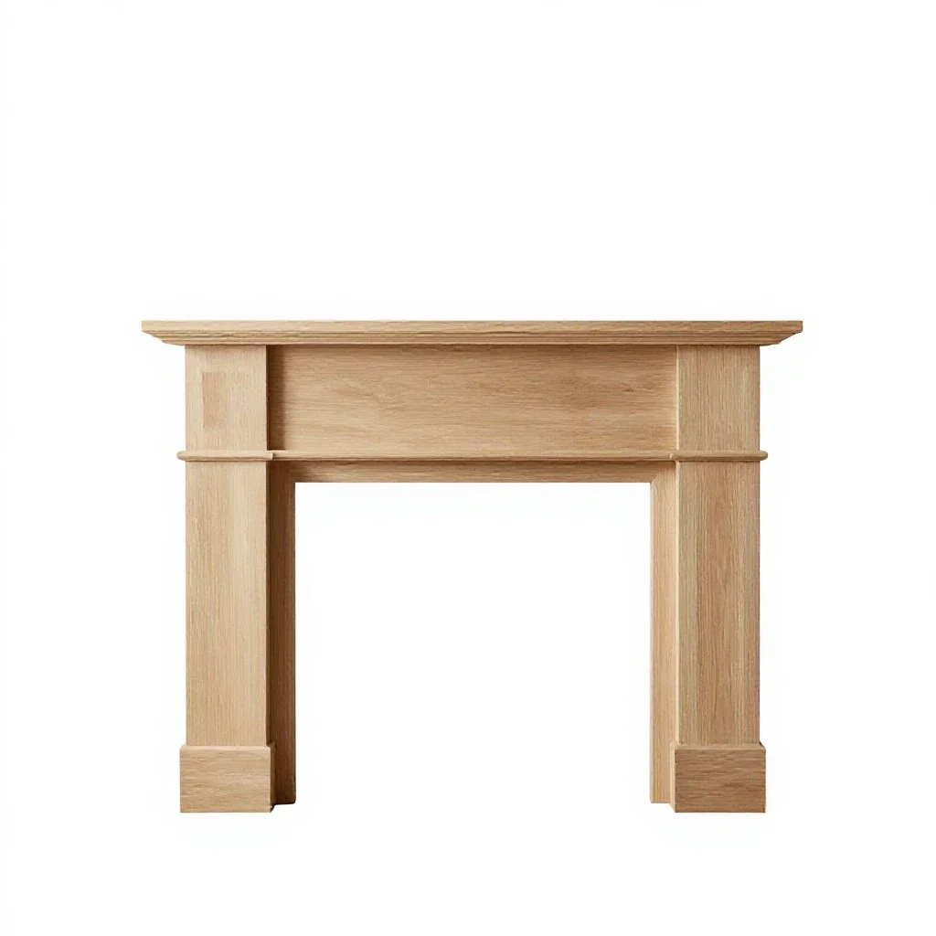 Fireplace mantel isolated on a white background