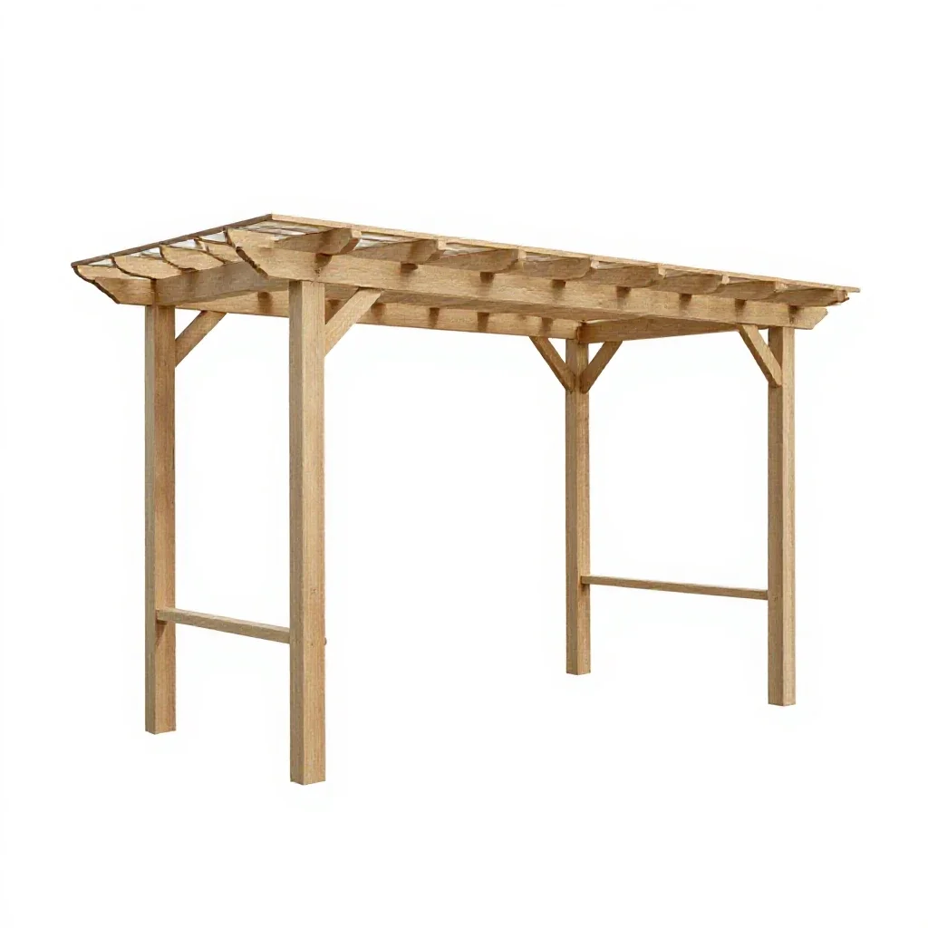 Garden pergola frame isolated on a white background